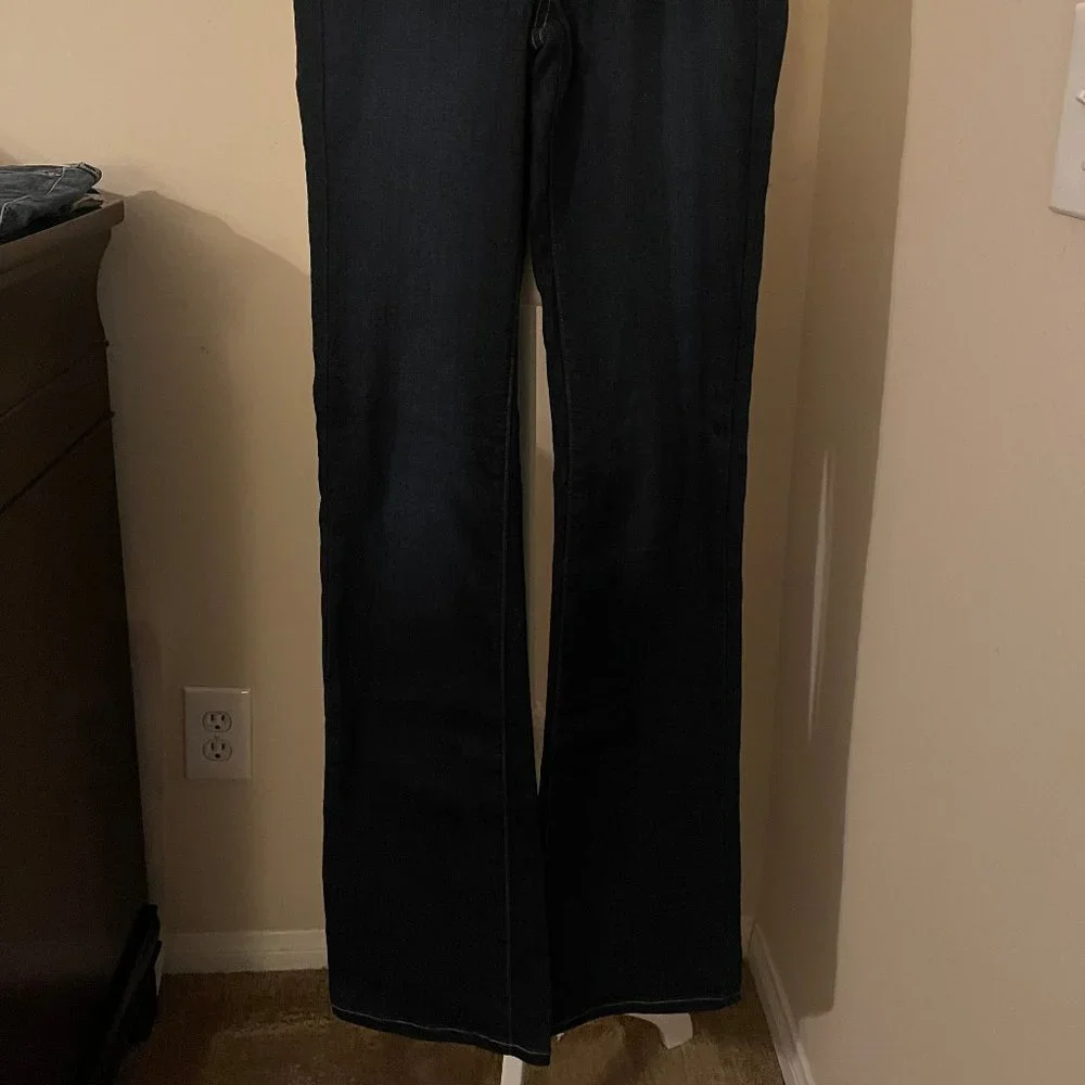 EUC Paige Denim Odie Dark Wash Baby Bootcut  Jeans size 25 - Picture 5 of 6